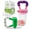 Ashtonbee Baby Fruit Feeder Teething Pacifier for Fruits Veggies or Frozen Milk FoodGrade Silicone Teethers for Babies 612 Months Baby Essentials for Teething Relief Apple Green and Lychee Pink