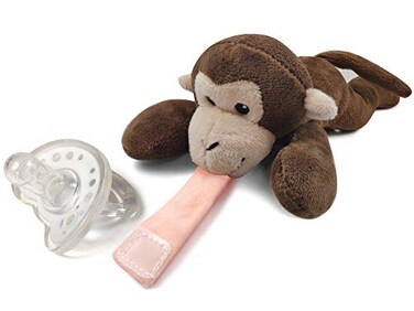 Pepe n Detachable Monkey Pacifier Holder Soft Silicone Pacifier with Plush Animal Toy Removable Machine Washable BPAFree for Babies 024 Months