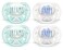 Philips Avent Philips AVENT Ultra Soft Pacifier 06 Months Dreams and Happy Designs 4 Pack WhiteGreen SCF22243