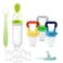WAJIAYON Food Feeder for Baby Fruit Feeder Pacifier 3 Pcs with 6 Different Sized Silicone PacifiersSilicone Baby Food Dispensing Spoon 90ML with Babies SpoonsPacifier Clip Babies Feeding Set