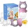 Jochebed Baby Fruit Food Feeder Pacifier Fresh Teething Pacifiers Infant Fruit Teething Teether Toy for 324 Months 6 Pcs Silicone Pouches for Toddlers Kids Babies Piggy Handle 2Pack Pink Gray