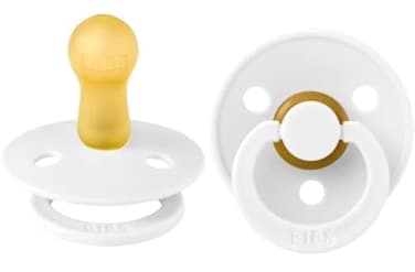 Bibs BIBS Pacifiers Colour Collection Natural Rubber Baby Pacifier Set of 2 BPAFree Soothers Made in Denmark 6 Months Pack of 2 White