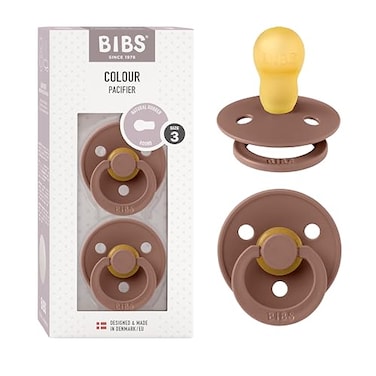 Bibs BIBS Pacifiers Colour Collection Natural Rubber Baby Pacifier Set of 2 BPAFree Soothers Made in Denmark 18 Months Pack of 2 Woodchuck