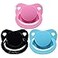CutiePlusU Adult Sized Pacifier Dummy for Adult BabiesBig Shield 3 PackPink Blue Black