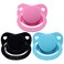 CutiePlusU Adult Sized Pacifier Dummy for Adult BabiesBig Shield 3 PackPink Blue Black