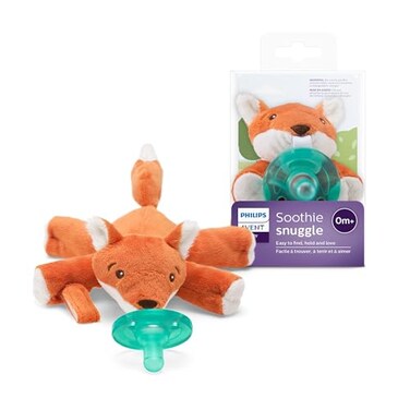 Philips Avent Soothie Snuggle Pacifier Holder with Detachable Pacifier 0m Fox SCF34708