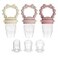 PandaEar 3 Pack Baby Fruit Food Feeder Pacifier with 3 Different Sized Pouches Silicone Teether for Purees Breast Milk BPA Free Infant Solid Food Essentials for Babies 312 Months Bow Series