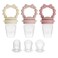 PandaEar 3 Pack Baby Fruit Food Feeder Pacifier with 3 Different Sized Pouches Silicone Teether for Purees Breast Milk BPA Free Infant Solid Food Essentials for Babies 312 Months Bow Series