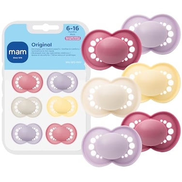 MAM Original Matte Baby Pacifiers 616 Months Binky for Newborn Babies BPAFree Skin Soft Silicone Nipple Easy to Clean Developed with Medical Experts 4 Pack Made in Europe