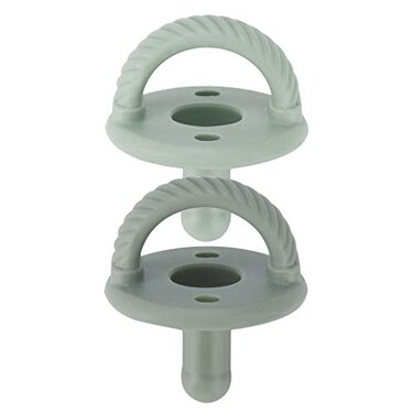 Itzy Ritzy Silicone Pacifiers for Ages 618 Months Itzy Soother Pacifiers Feature Collapsible Handle Two Air Holes for Added Safety Set of 2 in Agave Succulent