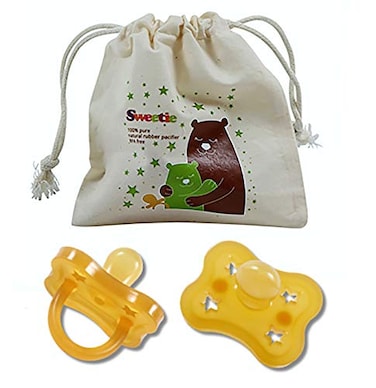 Sweetie Rubber Pacifier Star Shape Rubber Natural Rubber with Symmetrical Nipple 1 Count 612 Medium