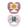 Dr. Brown's Dr Browns Advantage Baby Pacifier Fully Symmetrical Soother with Soft Silicone Bulb Lavender Love 06m BPA Free 2 Pack