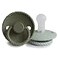 mushie Frigg Rope SilkySoft Silicone Baby Pacifier Made in Denmark BPAFree OliveSage 618 Months
