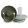 mushie Frigg Rope SilkySoft Silicone Baby Pacifier Made in Denmark BPAFree OliveSage 618 Months