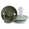 mushie Frigg Rope SilkySoft Silicone Baby Pacifier Made in Denmark BPAFree OliveSage 618 Months