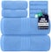 DAN RIVER 8 PC Luxury Bath Towels for Bathroom 2 Bath 2 Hand and 4 Wash Cloths 600 GSM 100 Ring Spun Cotton Towel Set Highly Absorbent Gym Hotel and Spa Medium Blue