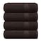 GLAMBURG Premium Cotton 4 Pack Bath Towel Set 100 Pure Cotton 4 Bath Towels 27x54 Ideal for Everyday use Ultra Soft Highly Absorbent Chocolate Brown