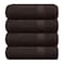 GLAMBURG Premium Cotton 4 Pack Bath Towel Set 100 Pure Cotton 4 Bath Towels 27x54 Ideal for Everyday use Ultra Soft Highly Absorbent Chocolate Brown