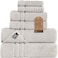 Hawmam Linen Ice Silver 6 Piece Bath Towels Set for Bathroom Original Turkish Cotton Soft Absorbent and Premium 2 Bath Towels 2 Hand Towels 2 Washcloths