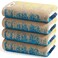 SEMAXE Coastal Ombre Hand Towels for Bathroom 4Pack Cotton Hand Towels with Hanging Loop Soft Absorbent Quick Dry Coastal Bathroom Decor Use Easy Care