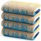 SEMAXE Coastal Ombre Hand Towels for Bathroom 4Pack Cotton Hand Towels with Hanging Loop Soft Absorbent Quick Dry Coastal Bathroom Decor Use Easy Care