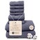 MAURA Indigo Blue Bath Towel Set of 8 for Bathroom Turkish Cotton Luxury Bath Towels Extra Large Thick Plush Soft Hotel Spa Quality Denim Blue