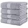 MAURA Premium Bath Towels 100 Cotton 27x54 Ultra Absorbent Quick Dry 4 Pack Soft Terry Bath Towels Set for Bathroom Hotel and Spa Quality Cool Grey