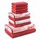 SUPERIOR Superior Cotton Marble Jaq Bath Towel Set 10 Piece Terra Cotta