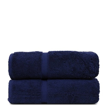 BC BARE Luxury Hotel Spa Quality Quick Dry 100 Turkish Cotton 700 GSM Eco Friendly Towel for Bathroom Dobby Border Soft Bath Towel Set 27 X 54 Navy Blue Bath Towels Set of 2