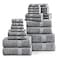 LANE LINEN Luxury 24 PCs Bath Towels Set 100 Ring Spun Cotton Towels for Bathroom Quick Dry Soft Absorbent Perfect for Kids Guest Everyday Use Oeko Tex Certified Space Grey