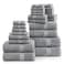 LANE LINEN Luxury 24 PCs Bath Towels Set 100 Ring Spun Cotton Towels for Bathroom Quick Dry Soft Absorbent Perfect for Kids Guest Everyday Use Oeko Tex Certified Space Grey