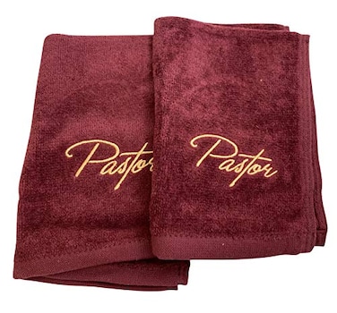 Westmon Works Pastor Towel Set in Burgundy Christian Church Service Accessories Set of 2