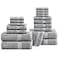 LANE LINEN 100 Cotton Towel Set for Bathroom 18 Piece Super Soft Quick Dry Highly Absorbent 4 Bath 8 Wash Cloth 6 Hand Towels Turkish Quality Durable Easy Care Space Grey