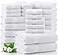 LANE LINEN 100 Cotton Bathroom Towel Set of 24 piece 4 Bath 4 Fingertip 6 Hand 8 Washcloths 2 Bath Sheets Soft Durable Absorbent Hotel SpaQuality Design White Towels