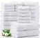 LANE LINEN 100 Cotton Bathroom Towel Set of 24 piece 4 Bath 4 Fingertip 6 Hand 8 Washcloths 2 Bath Sheets Soft Durable Absorbent Hotel SpaQuality Design White Towels