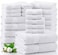 LANE LINEN 100 Cotton Bathroom Towel Set of 24 piece 4 Bath 4 Fingertip 6 Hand 8 Washcloths 2 Bath Sheets Soft Durable Absorbent Hotel SpaQuality Design White Towels