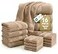 LANE LINEN 100 Cotton Towels Set 16 Piece value pack Soft Absorbent Durable 4 Bath 8 Washcloths 4 Hand Towels for Bathroom Ideal for Home Spa Gym Quality You Can Trust Taupe