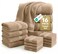 LANE LINEN 100 Cotton Towels Set 16 Piece value pack Soft Absorbent Durable 4 Bath 8 Washcloths 4 Hand Towels for Bathroom Ideal for Home Spa Gym Quality You Can Trust Taupe