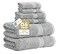 LANE LINEN 100 Cotton Turkish Towel Set for Bathroom 6 Piece Super Soft Quick Dry Highly Absorbent 2 Bath 2 Wash cloths 2 Hand Towels Hotel Quality Durable OEKOTEX Certified Grey