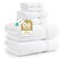 LANE LINEN 100 Cotton Bath Towel Set 6 Pieces Super Soft Highly Absorbent Quick Dry 2 Bath 2 Washcloths 2 Hand Towels for Bathroom Hotel Quality Ideal for Spa Gym Travel White