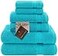 American Bath Towels 100 Cotton 6 Piece Turkish Towel Set Ultra Soft Absorbent Bathroom Towels 2 Bath Towel 2 Hand Towels 2 Washcloths Aqua Blue