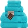 American Bath Towels 100 Cotton 6 Piece Turkish Towel Set Ultra Soft Absorbent Bathroom Towels 2 Bath Towel 2 Hand Towels 2 Washcloths Aqua Blue
