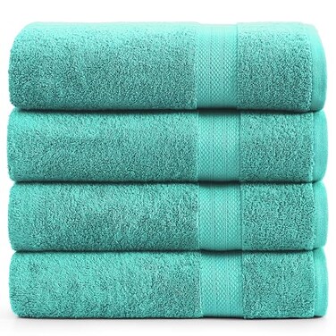 LANE LINEN 100 Cotton Premium Bath Sheets Set of 4 35x66 Extra Large Bathroom Towels Quick Drying Low Lint Soft Absorbent Oversized Towel Sets Holds Well After Multiple Washes Teal