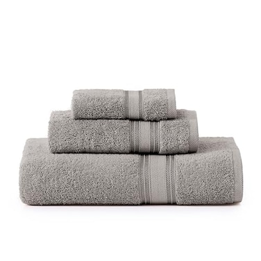 LANE LINEN Luxury Bath Towels Set 3 Piece 100 Cotton Bathroom Towels Quick Dry Extra Aborbent Super Soft Towels Set 1 Hand Towel 1 Wash Cloths 1 Bath Towel Space Grey