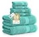 LANE LINEN 100 Cotton Bath Towel Set 6 Pieces Softer Durable Highly Absorbent 2 Bath 2 Wash cloths 2 Hand Towels for Bathroom Family Set Premium Quality OEKOTEX Certified Teal