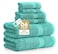 LANE LINEN 100 Cotton Bath Towel Set 6 Pieces Softer Durable Highly Absorbent 2 Bath 2 Wash cloths 2 Hand Towels for Bathroom Family Set Premium Quality OEKOTEX Certified Teal