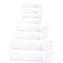 Tens Towels Pack of 8 Towels Set 2 Extra Large Bath 2 Hand 4 Washcloths 100 Cotton Lighter Weight Quicker to Dry Super Absorbent Perfect for Bathroom White