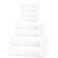 Tens Towels Pack of 8 Towels Set 2 Extra Large Bath 2 Hand 4 Washcloths 100 Cotton Lighter Weight Quicker to Dry Super Absorbent Perfect for Bathroom White