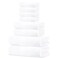 Tens Towels Pack of 8 Towels Set 2 Extra Large Bath 2 Hand 4 Washcloths 100 Cotton Lighter Weight Quicker to Dry Super Absorbent Perfect for Bathroom White