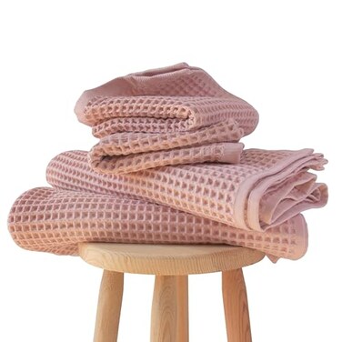 p&Atilde;&frac14;sk&Atilde;&frac14;l www.puskul.com.tr PSKL 4Piece Natural 100 Turkish Cotton Luxury Waffle Towels for Bathroom Premium Quality Honeycomb Weave 2 Hand Towel 2 Bath Towel Set Soft Absorbent QuickDry Lightweight To
